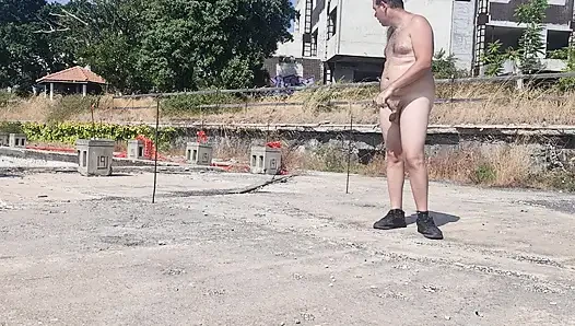 Boy all naked outdoor