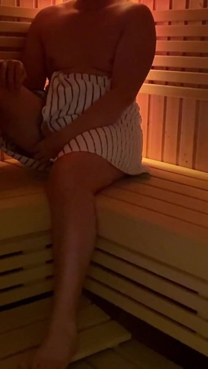 Powerful moment from "Caught masturbating in public sauna, strangers panties"