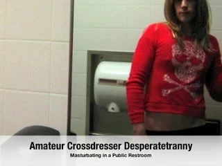 Sissy Desperatetranny strokes in Public Bathroom