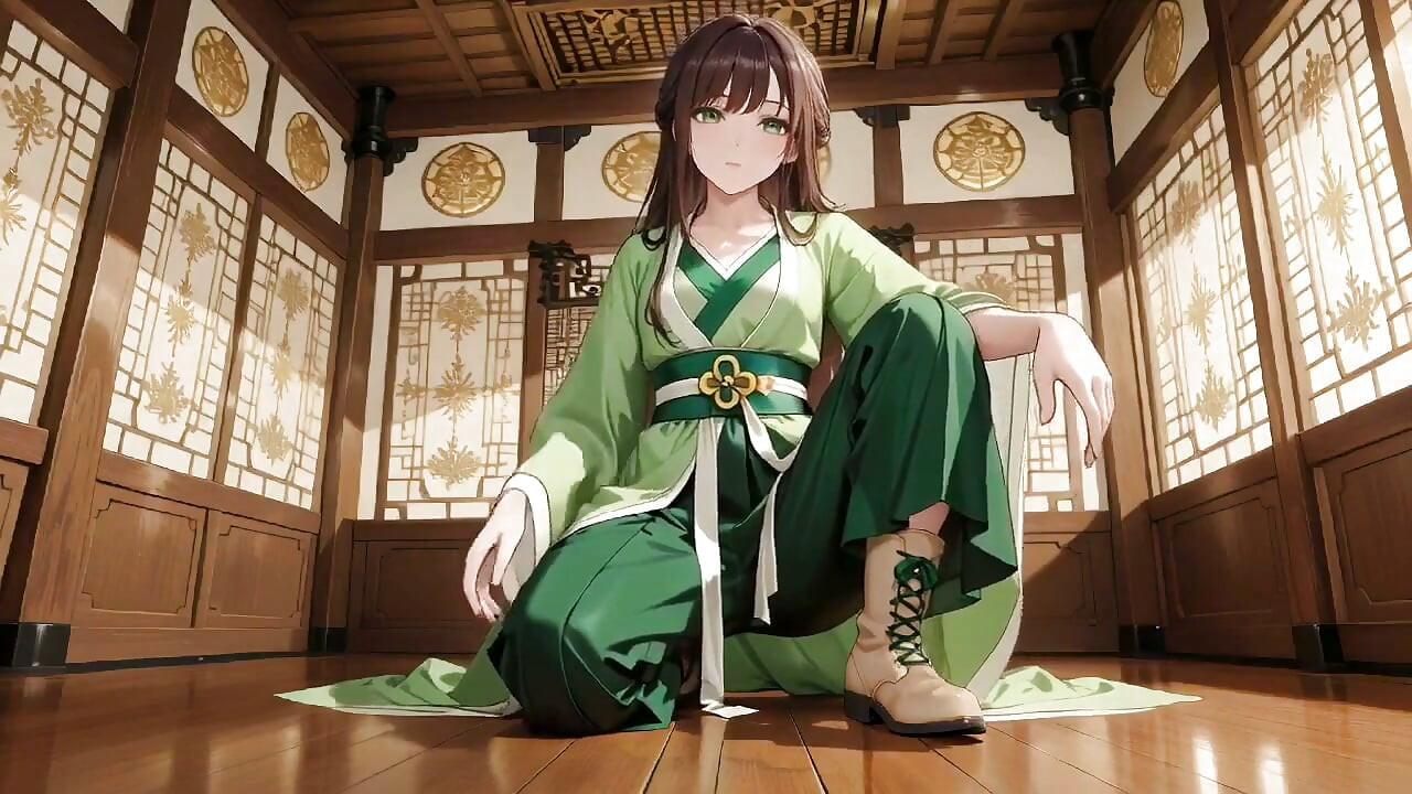 Kneeling on Tatami with a Short, Her Eyes Are Hazy. Sunlight Hits Her Wet Skin as She Goes From Serene to Seductive.