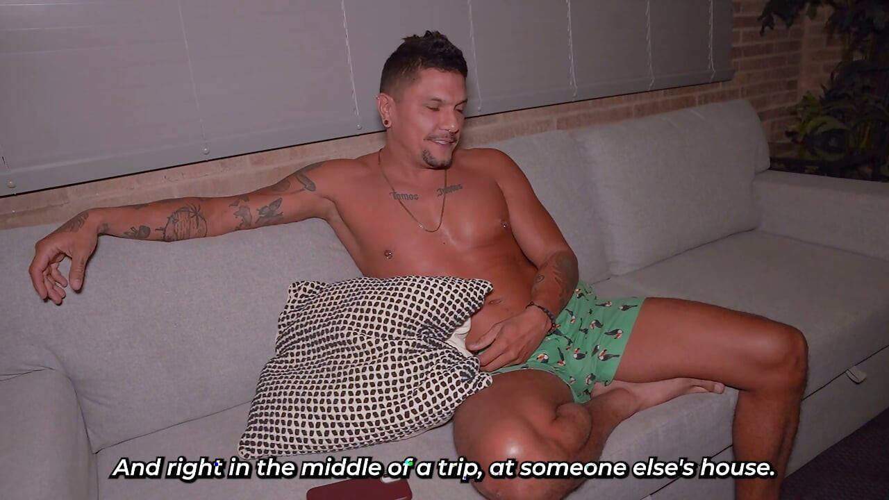 Tattooed Girl Catches Her Best Friend's Boyfriend Masturbating and Ends Up Helping Him