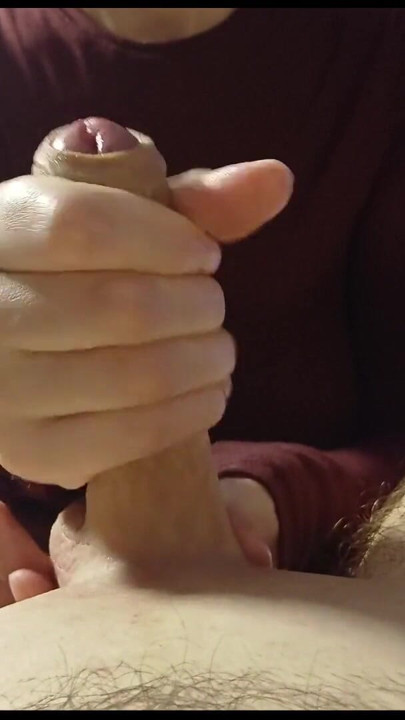 Jerking off my stepbrother's cock before bed. | Clip 1