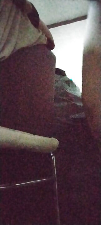 Placing dirty panties on my masturbator