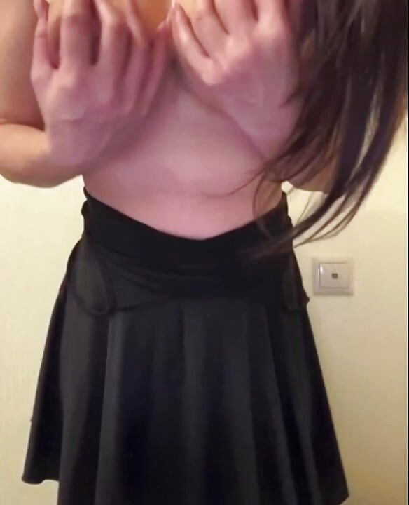 Stepmom with big tits loves sucking two dildos