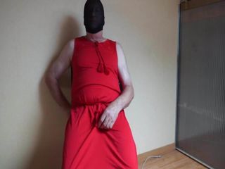 Первая сперма на моем новом красном платье