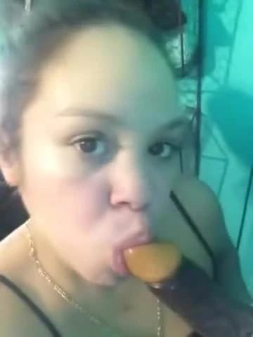 My Wife Seductively Teasing Me With Her Black Dildo :)