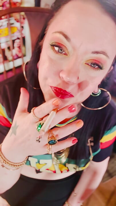 British Mom Tina Snua Double Pumping A Cigarette - Smoking Smoker Smokes OMI OME Drifting
