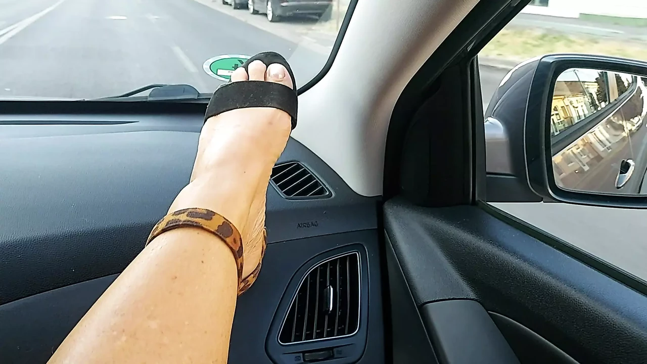 Horny mature stepmom masturbates and teases her stepson in the car