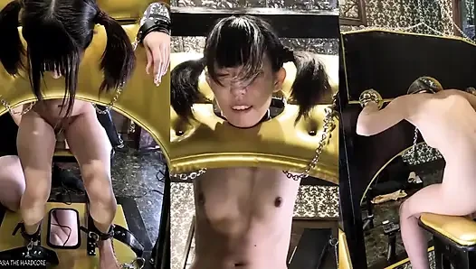 İnce bir cosplayer'ın ilk video çekimi