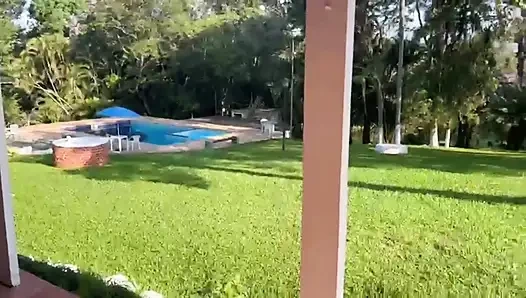 I Made My Dream Come True I Swam Naked in My Neighbor's Pool Then I Gave Him My Tasty Pussy