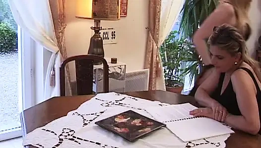 Perfect blonde French slut drilled hard in DP action