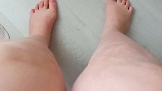 Ssbbw Fat girl with thick fat legs and sagging big belly shaking