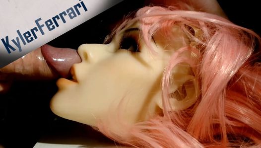 blowjob and cumshot on sex doll head