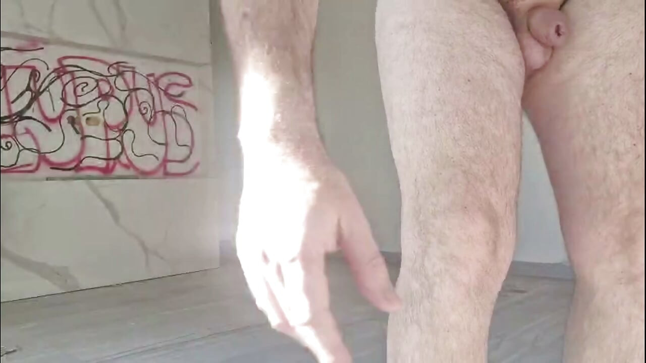 All naked in an abandoned building