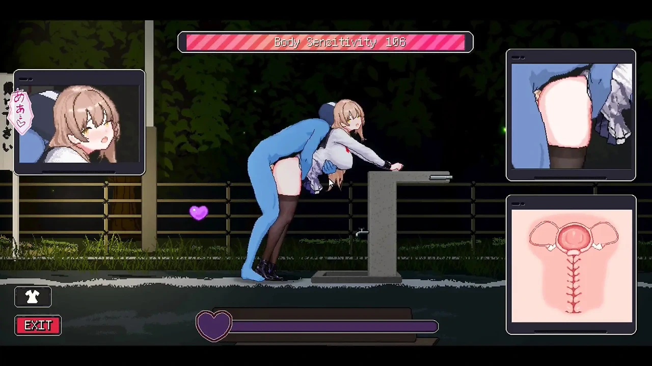 丰满的商店店员成人遭遇 - 像素成人动漫游戏场景