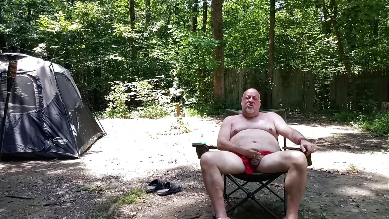 Bear Jerks off Outside and Stranger Catches Him