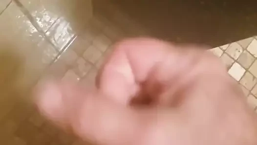 Shower jerk and cum