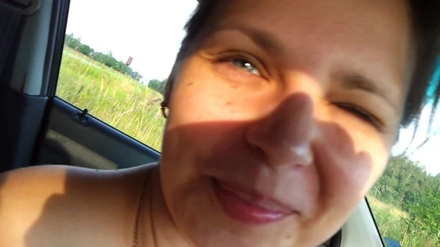 in the car