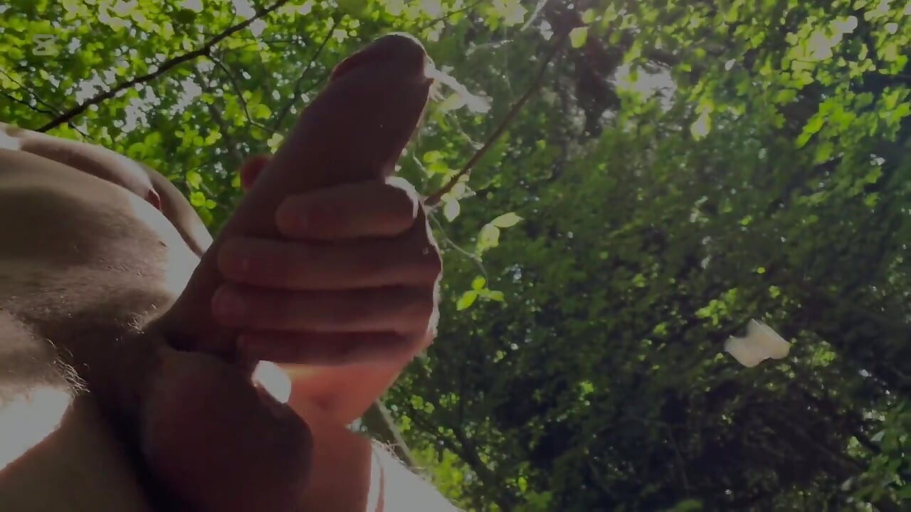 Young Man Jerks off Bwc Risky in the Woods to Massive Cumshot