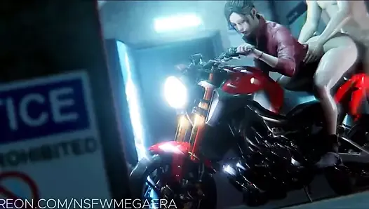 Resident evil, Claire Redfield, baise une bite bien dure sur sa moto