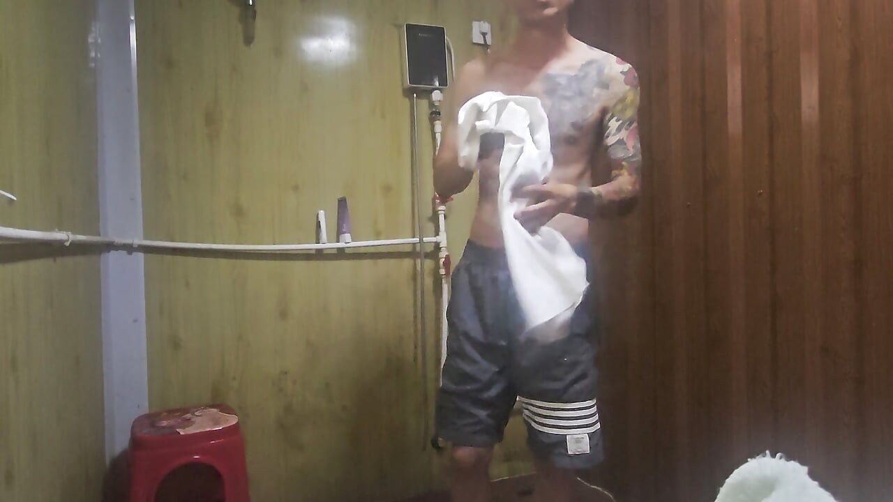 Underwear show after showering