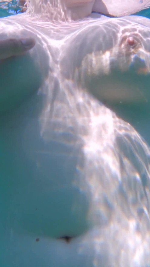 Underwater Pussy Fingered POV by Stranger! Redhead PAWG Mermaid with Big Natural Tits Touched in Ocean - Outdoor Sex | Clip 1