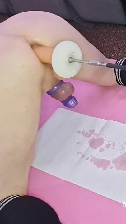 Powerful moment from "Mature DILF Mike Essex hands free chastity cage cum and pee squirt on the fucking machine"