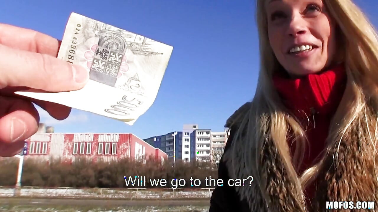 Public Pickups - Big Tits Blonde Lucie Gives POV Blowjob in Car