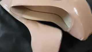 Mrs nude slutty red sole patent heels cummed