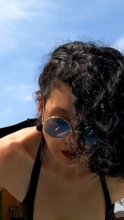 woman fucks man in the ass with strap-on in the pool ass sucking PEGGING | Clip 1
