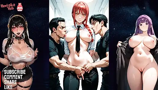 2d хентай, подборка с грязной сучкой Makima