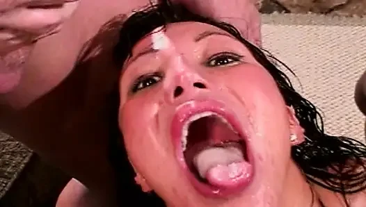 Busty Asian MILF drilled in intense DP threesome