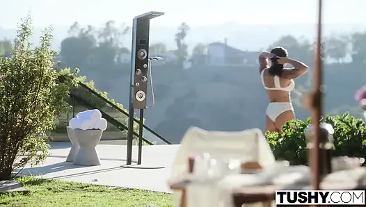TUSHY Sexy MILF Divorcee Eva Angelina Gets DPed By Her Two Hot Neighbors
