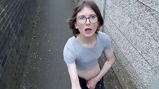 Risky Public Alleyway Gets My Trans Cock Hard and Ready for Sucking