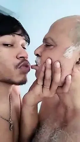 Indian oldman kissing