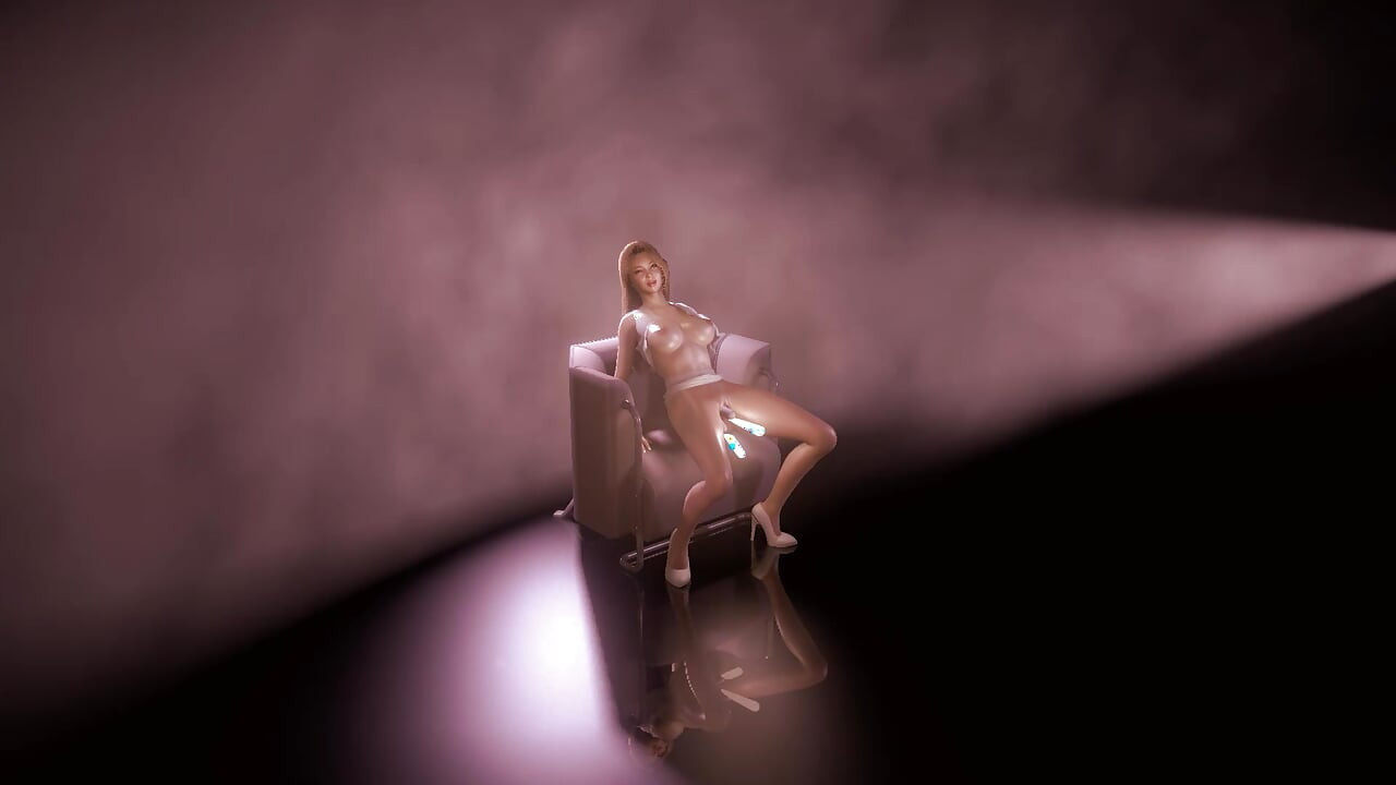 Sexy Blonde Asian Double Dildo Music Masturbation