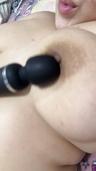 Mom plays with her huge tits very delicious