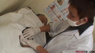 Asiatische Twunk, besamt von Sanitäter nach Tugjob und Schwanzuntersuchung