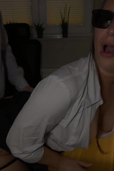 Secretary office desk sex frontal view