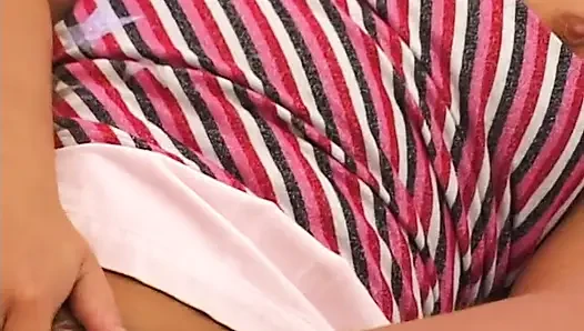 Cute girl goes form masturbation to sucking cock