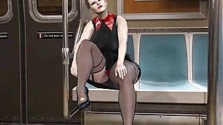 Ella siempre consigue un asiento en el tren