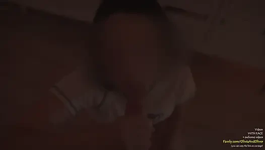 Spät in der nacht blowjob nach der party kam auf die zunge