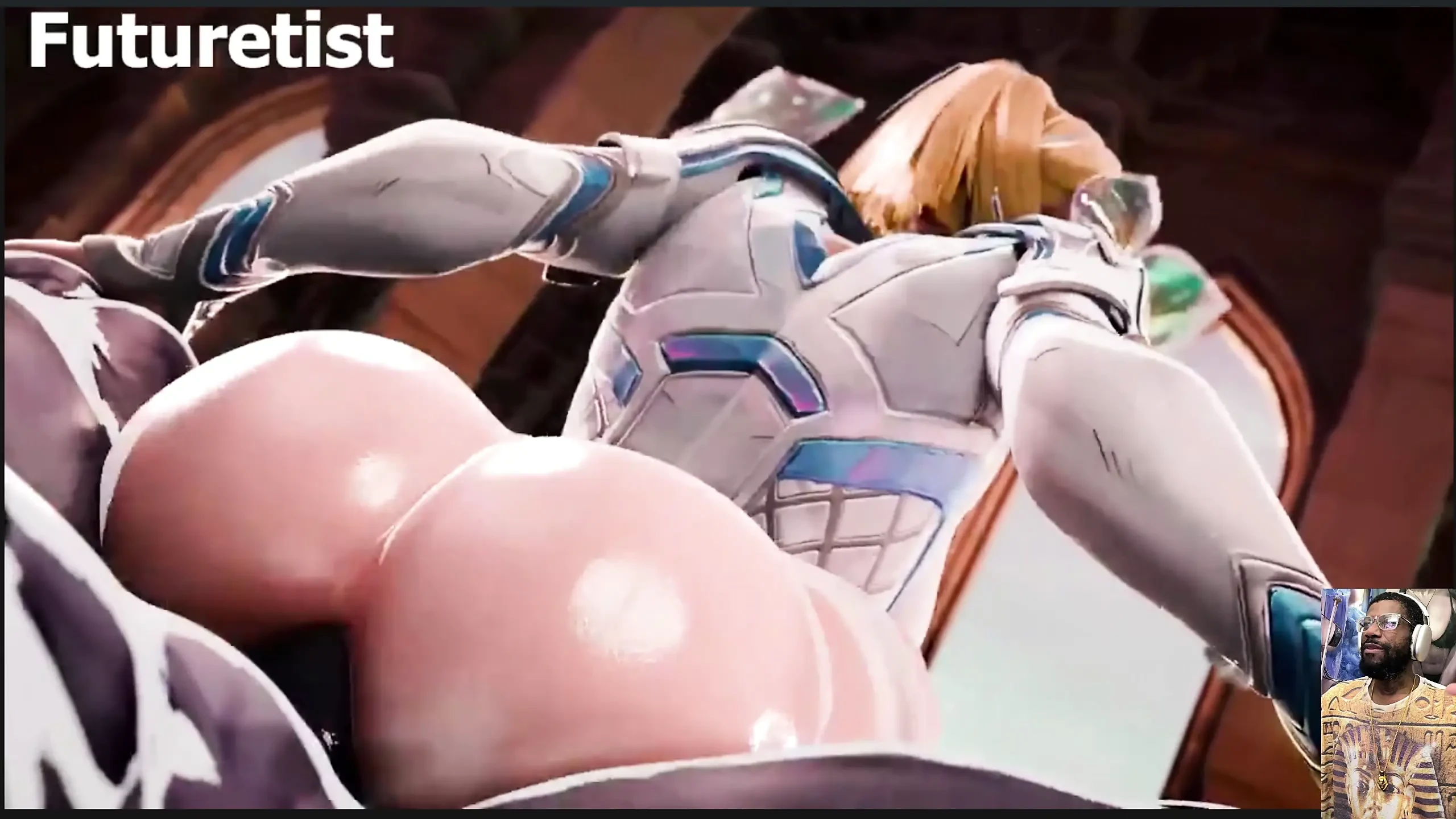 Kiriko garganta profunda a foda fora de um pau duro enquanto ela recebe sua buceta careca chupada, bunda gorda Emma Frost anal fodida por Venom