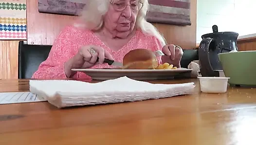 Step mom and I eating