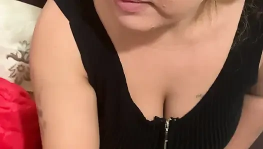 Sucking the furniture assembler while husband works