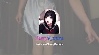 Sissykanisa Mix and Match: Beige Stocking X Bule Satin Panties X Pantyhose X Blue Satin Dress