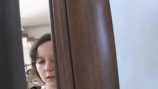 Innocent teenie finds out her slut stepmother fucking with a stranger