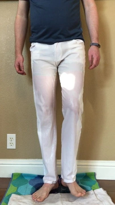 Desperate Pee In My White Jeans