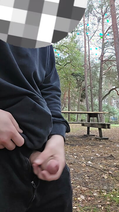Teen Risky Outdoor Jerking (almost caught)