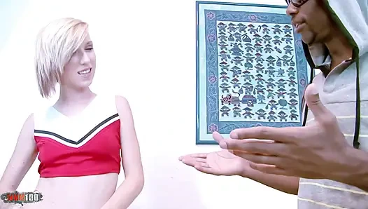 Skinny Blonde Cheerleader Maia Davis Fucked by a Big Black Cock